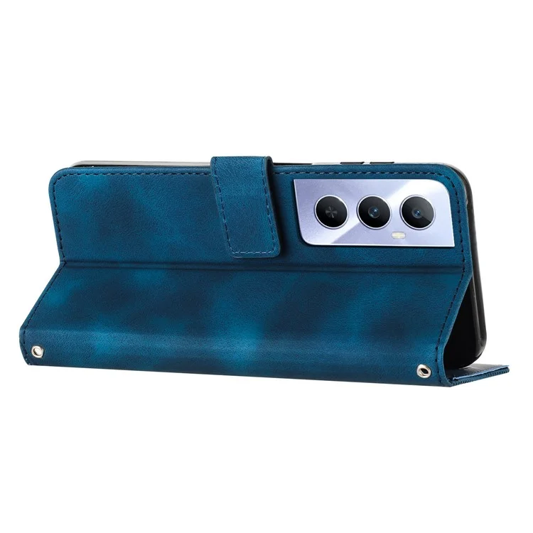 Para o Realme C65 4G Capa de Telefone com Suporte Triângulo Impresso Anti-Queda Capa de Telefone de Couro com Suporte - Safira