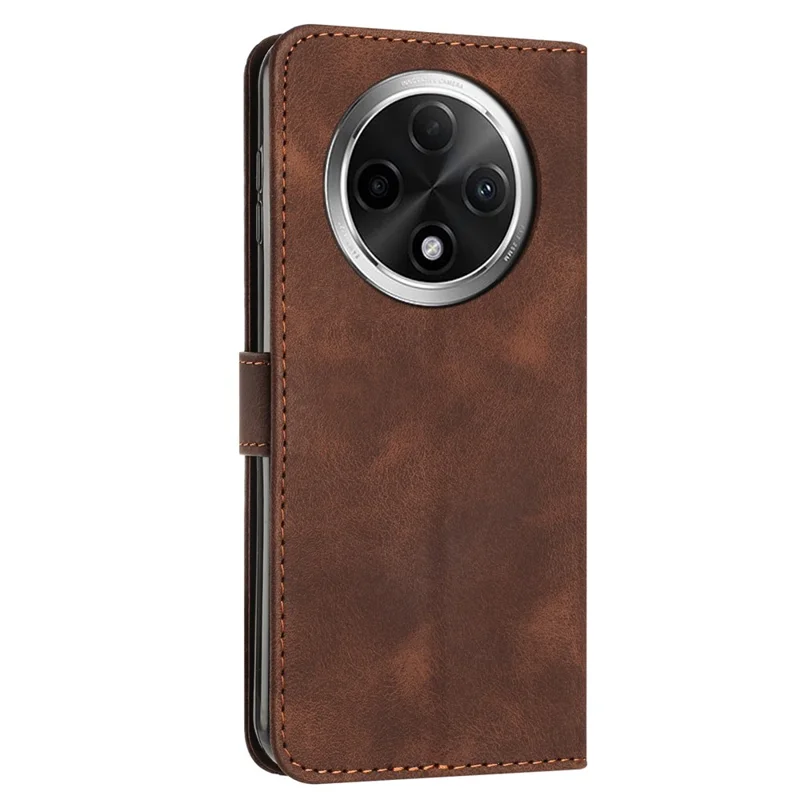 For Oppo A2 Pro 5G / A3 Pro (China) 5G Phone Case Triangle Imprinted Stand Wallet Leather Cover - Brown