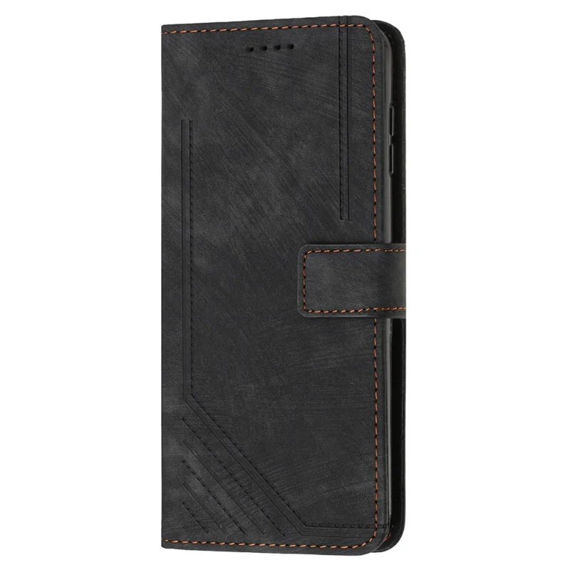 Per Sony Xperia 1 VI Case Lines Imprinted Leather Full Protection Phone Cover - Nero