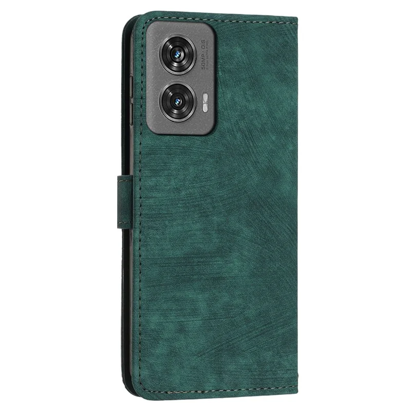 For Motorola Edge 50 Fusion 5G Shockproof Case Imprinted PU Leather Wallet Cell Phone Shell - Green