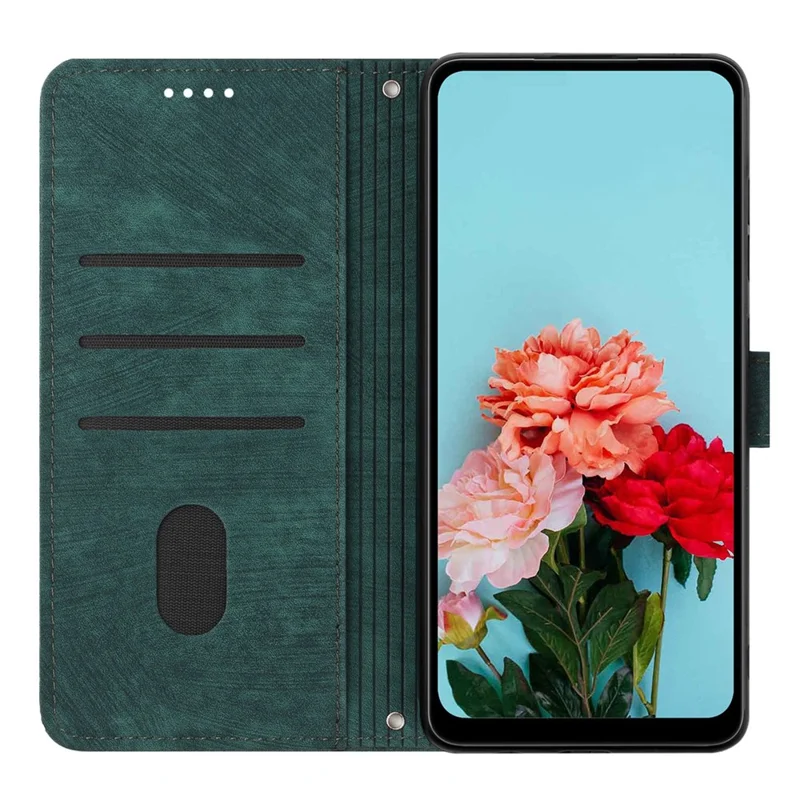 For Motorola Edge 50 Fusion 5G Shockproof Case Imprinted PU Leather Wallet Cell Phone Shell - Green