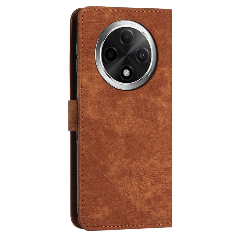 Para Oppo A2 Pro 5G / A3 Pro (China) 5G Capa Linhas Impressas Capa de Couro PU à Prova de Choque - Marrom