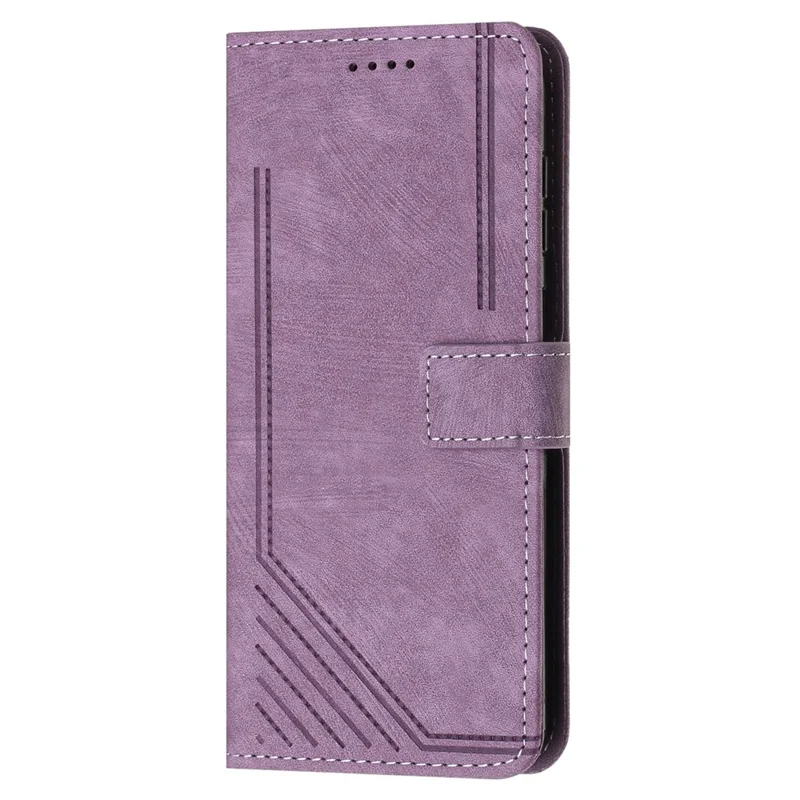 For Xiaomi Redmi Turbo 3 5G / Poco F6 5G Shockproof Case Imprinted PU Leather Wallet Phone Shell - Purple