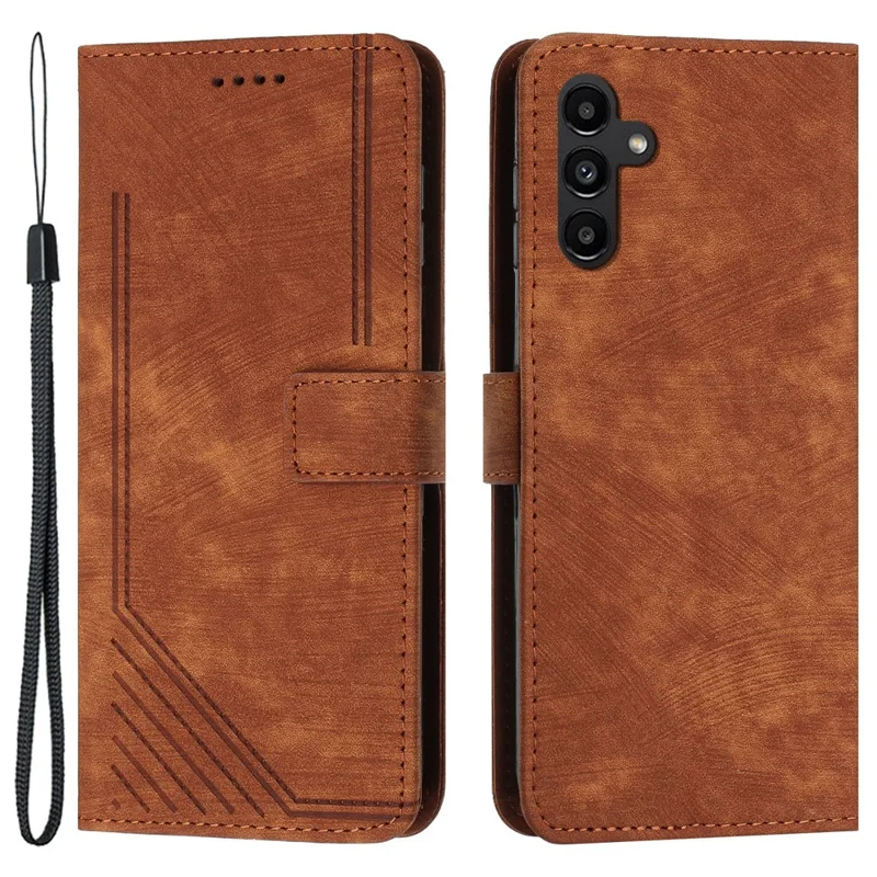 For Samsung Galaxy M55 5G / C55 5G / F55 5G Case PU Leather Wallet Skin-Touch Phone Cover - Brown