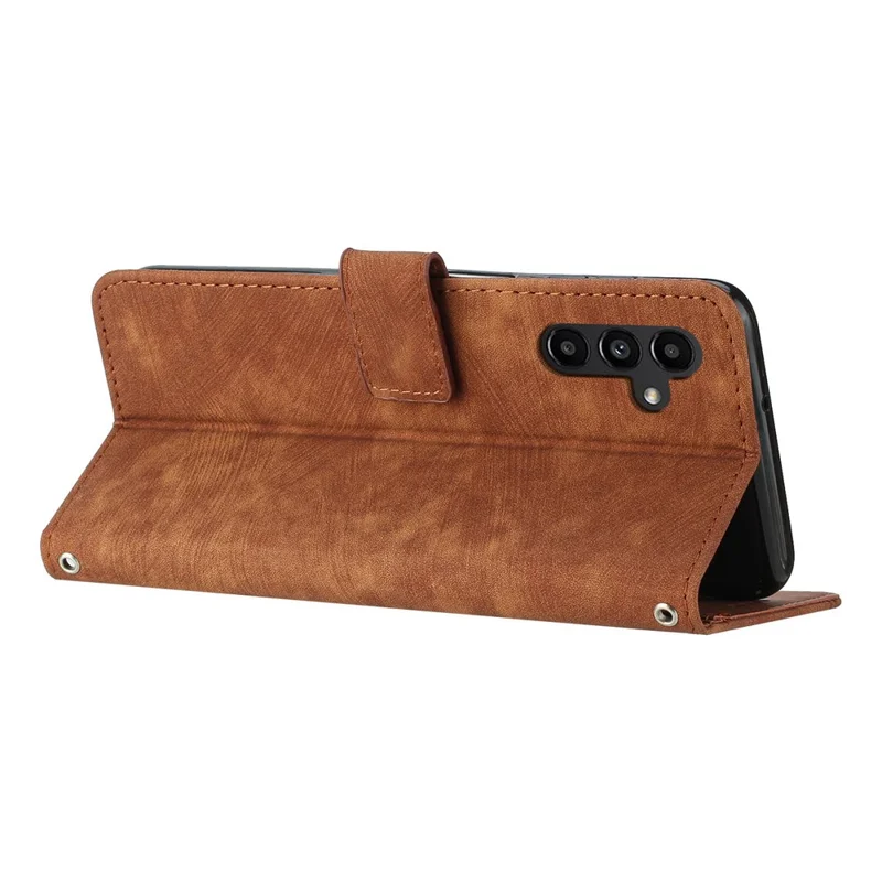 For Samsung Galaxy M55 5G / C55 5G / F55 5G Case PU Leather Wallet Skin-Touch Phone Cover - Brown