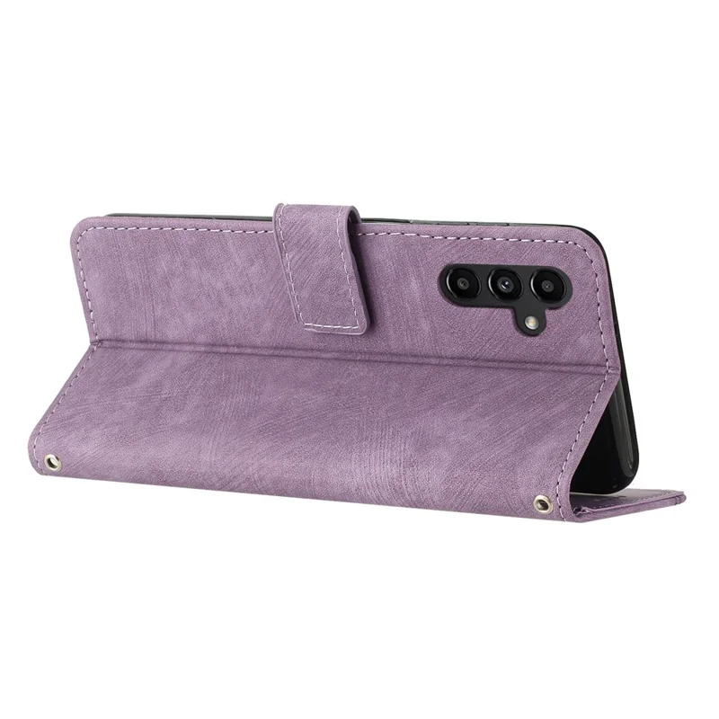For Samsung Galaxy M55 5G / C55 5G / F55 5G Case PU Leather Wallet Skin-Touch Phone Cover - Purple