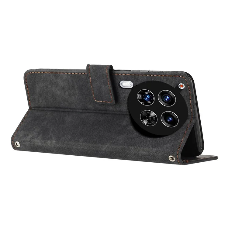 Für TECNO Camon 30 4G / 5G Wallet Case Anti-Drop Imprinted PU Leather Flip Phone Cover - Schwarz
