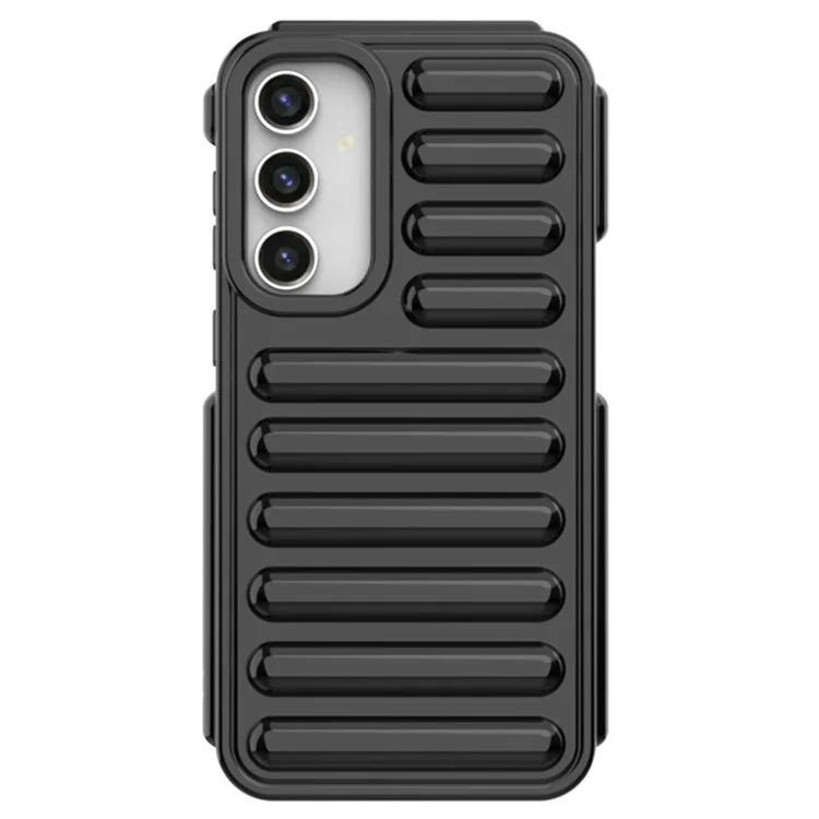 Капсульная серия для чехла Samsung Galaxy S23 FE Case Anti-Drop Ribbed Back TPU Phone Cover - Черный
