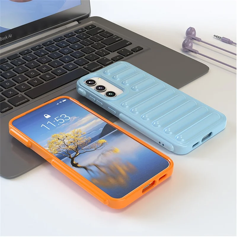 Capsule Series for Samsung Galaxy S23+ TPU Case Shockproof Ribbed Phone Cover - Black