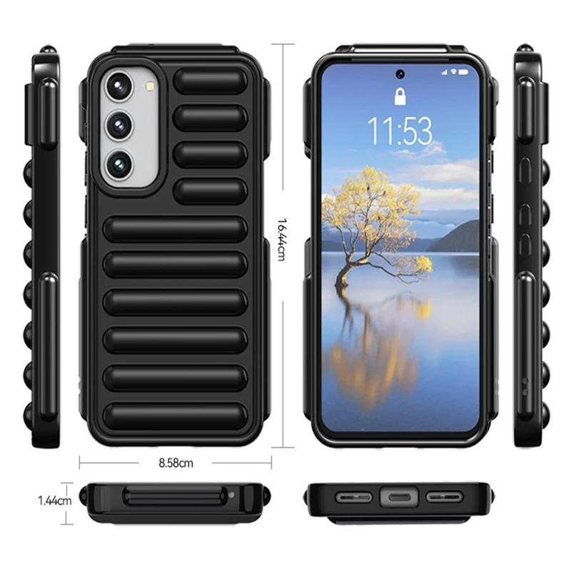 Capsule Series for Samsung Galaxy S23+ TPU Case Shockproof Ribbed Phone Cover - Black