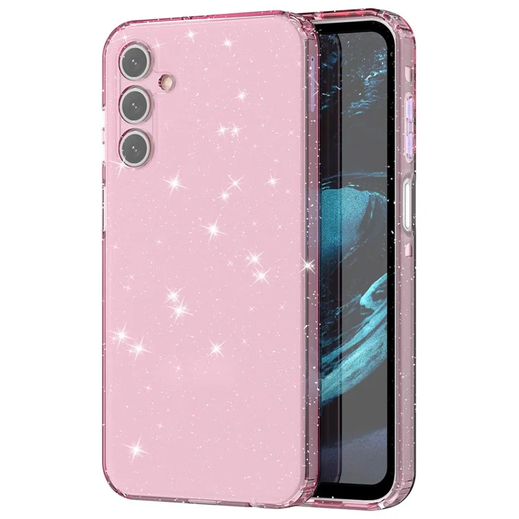 Für Samsung Galaxy A15 5G Case Stoßfest Glitzer TPU Handyhülle - Transparent Rosa