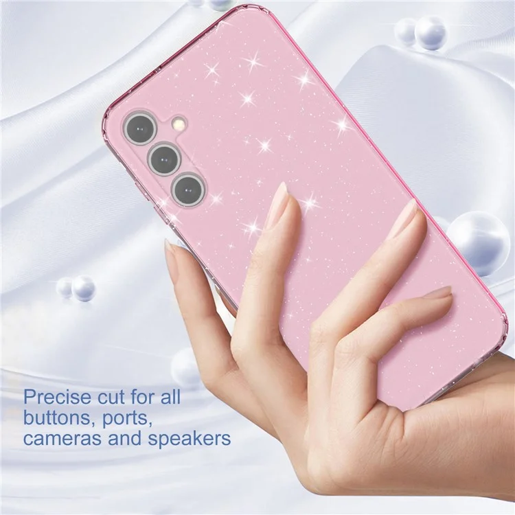 Für Samsung Galaxy A15 5G Case Stoßfest Glitzer TPU Handyhülle - Transparent Rosa