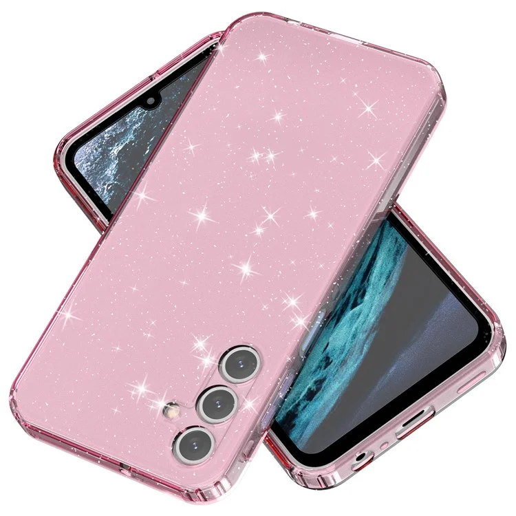 Für Samsung Galaxy A15 5G Case Stoßfest Glitzer TPU Handyhülle - Transparent Rosa