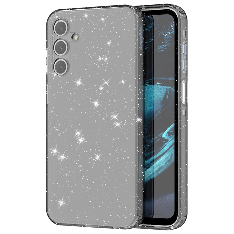 For Samsung Galaxy A15 5G Case Shockproof Glitter TPU Phone Cover - Transparent Black