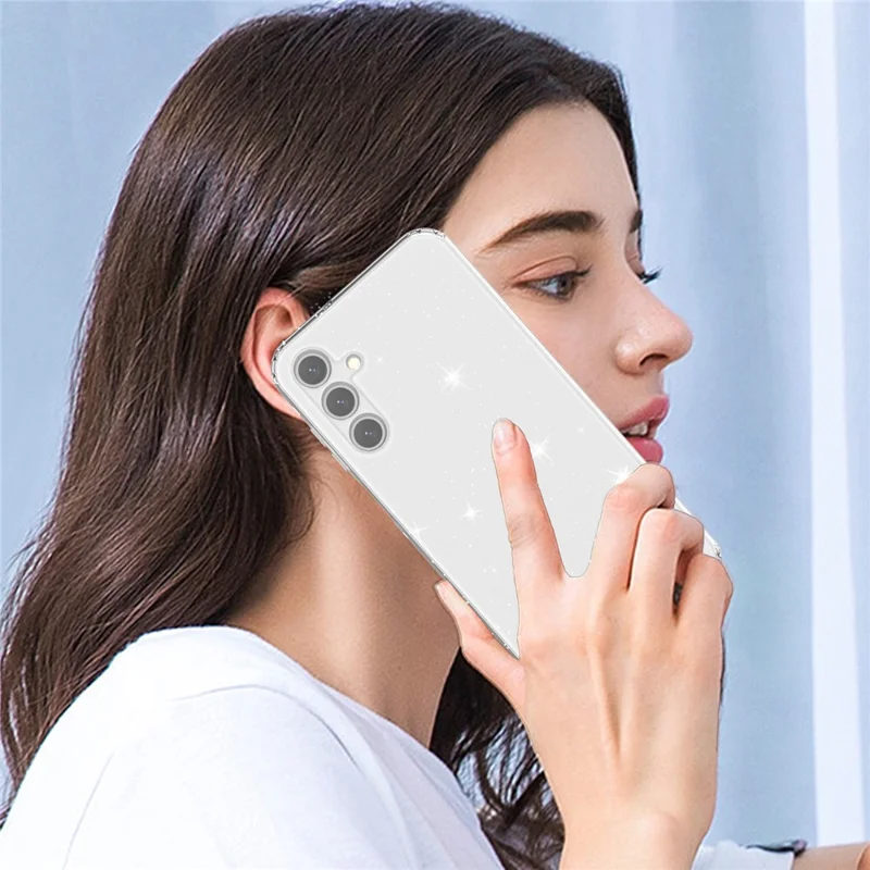 For Samsung Galaxy A15 5G Case Shockproof Glitter TPU Phone Cover - Transparent