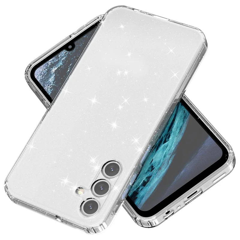 For Samsung Galaxy A15 5G Case Shockproof Glitter TPU Phone Cover - Transparent