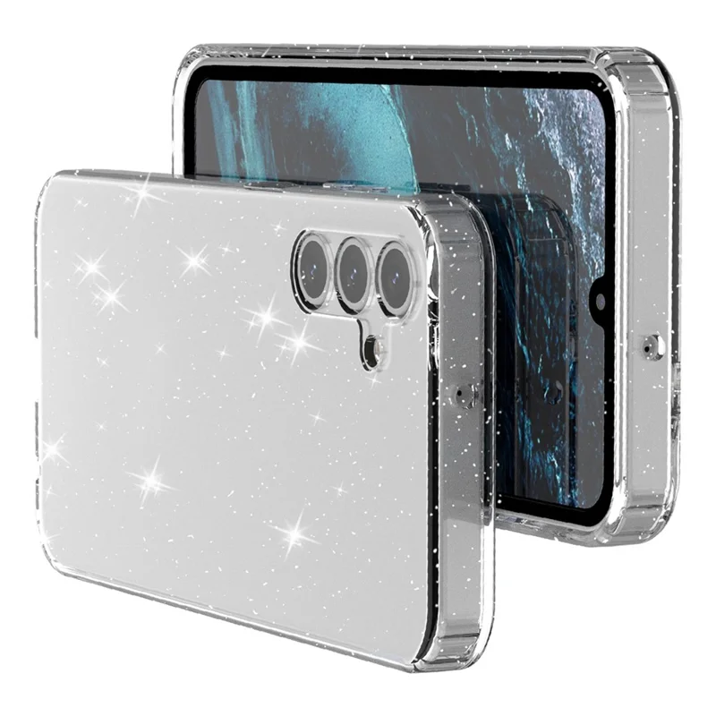 For Samsung Galaxy A15 5G Case Shockproof Glitter TPU Phone Cover - Transparent