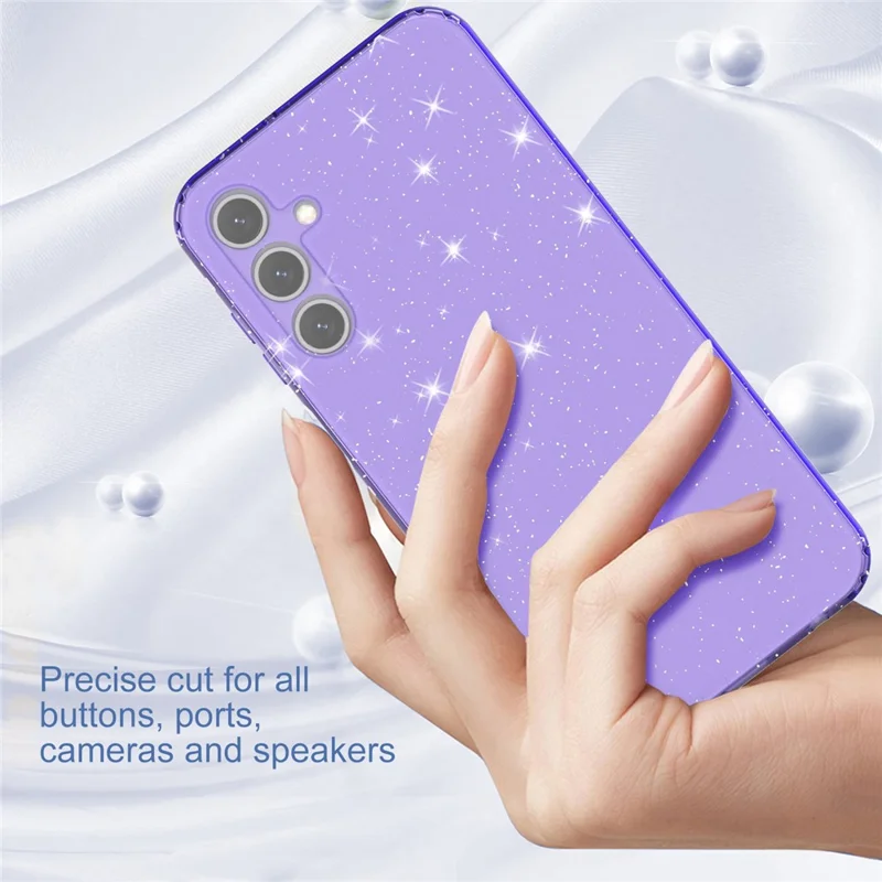 Für Samsung Galaxy A15 5G Hülle Stoßfest Glitzer TPU Handyhülle - Transparentes Lila