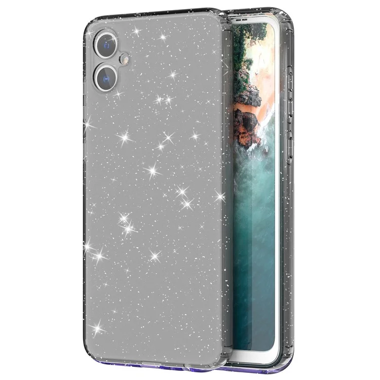 For Samsung Galaxy A05 4G Case Soft TPU Phone Cover Glitter Clear Sparkly - Transparent Black