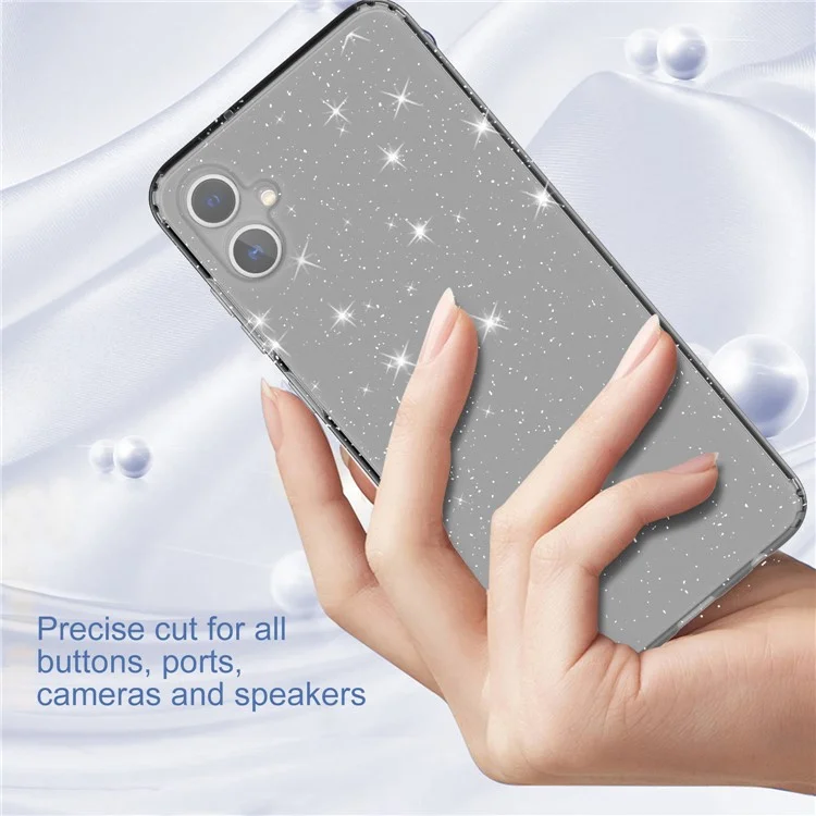 For Samsung Galaxy A05 4G Case Soft TPU Phone Cover Glitter Clear Sparkly - Transparent Black