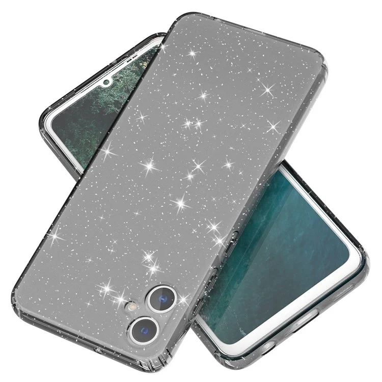 For Samsung Galaxy A05 4G Case Soft TPU Phone Cover Glitter Clear Sparkly - Transparent Black