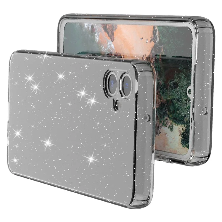 For Samsung Galaxy A05 4G Case Soft TPU Phone Cover Glitter Clear Sparkly - Transparent Black