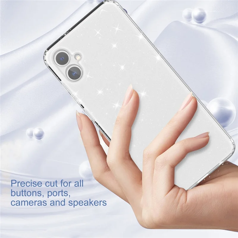 For Samsung Galaxy A05 4G Case Soft TPU Phone Cover Glitter Clear Sparkly - Transparent