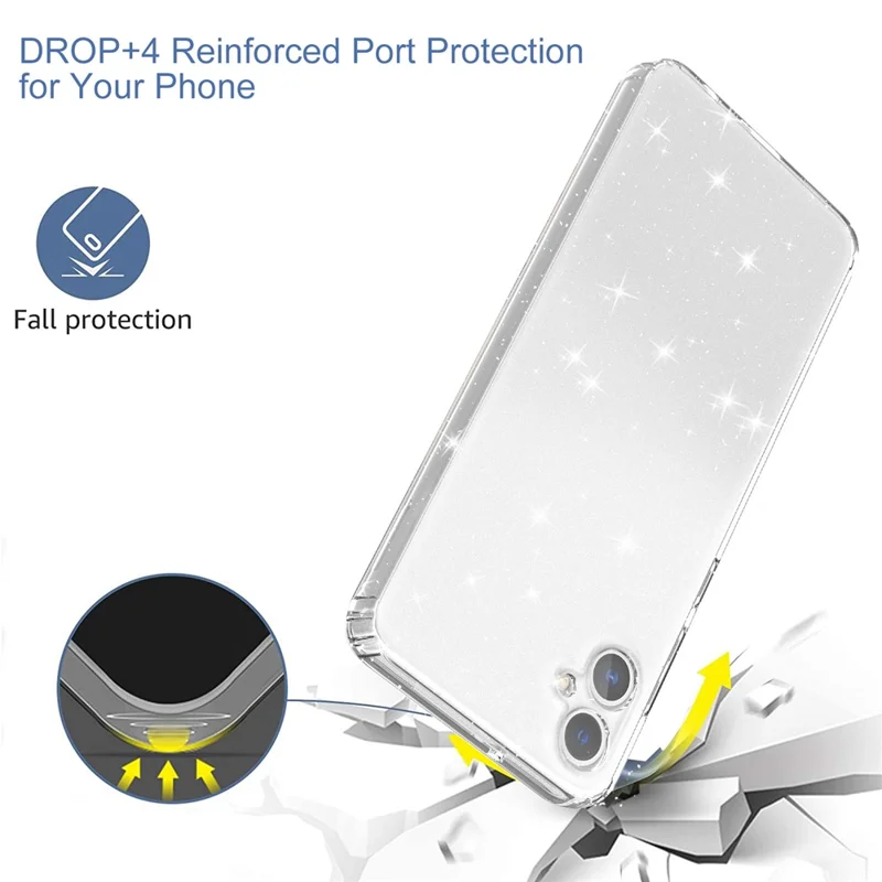 For Samsung Galaxy A05 4G Case Soft TPU Phone Cover Glitter Clear Sparkly - Transparent