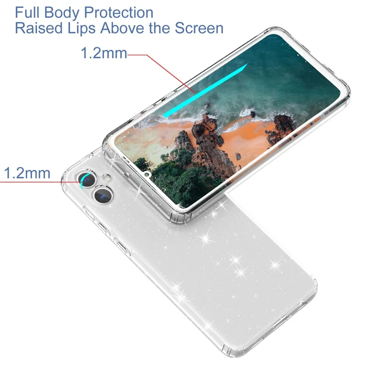 For Samsung Galaxy A05 4G Case Soft TPU Phone Cover Glitter Clear Sparkly - Transparent