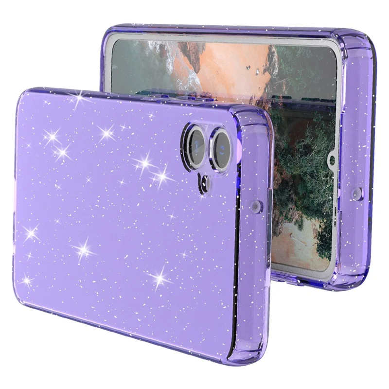 For Samsung Galaxy A05 4G Case Soft TPU Phone Cover Glitter Clear Sparkly - Transparent Purple