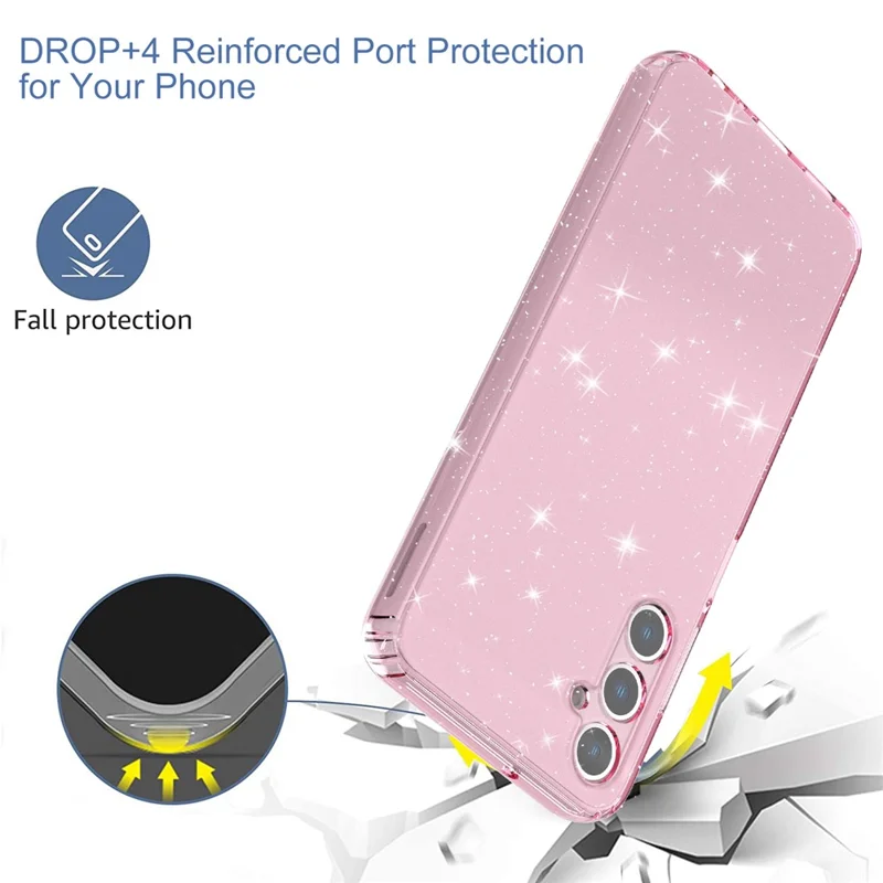For Samsung Galaxy A05s 4G Case Bling Sparkle TPU Phone Cover - Transparent Pink
