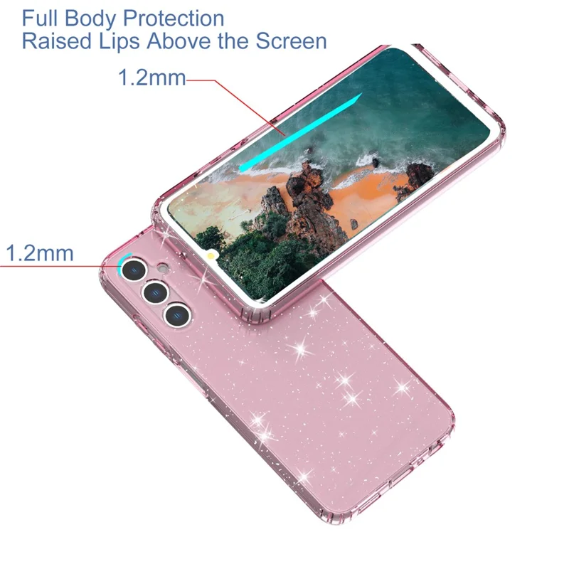For Samsung Galaxy A05s 4G Case Bling Sparkle TPU Phone Cover - Transparent Pink