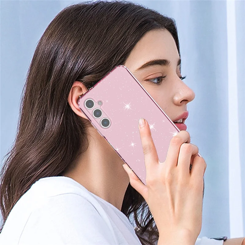For Samsung Galaxy A05s 4G Case Bling Sparkle TPU Phone Cover - Transparent Pink