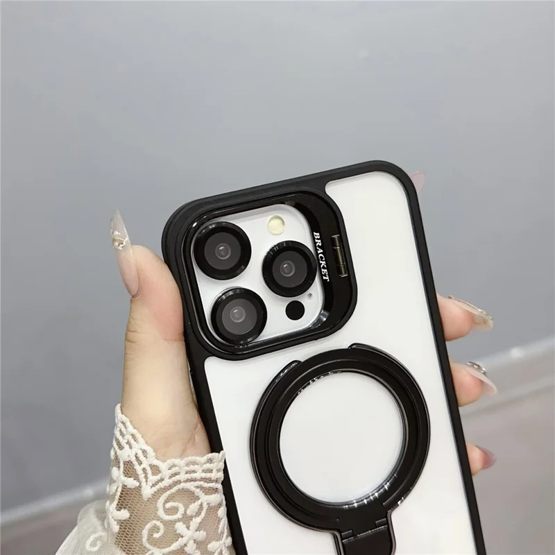 For iPhone 14 Pro Case Compatible with MagSafe Acrylic + TPU Phone Cover with Dual Kickstand - Orange