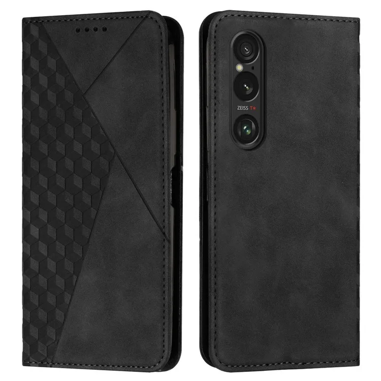 For Sony Xperia 1 VI Anti-Scratch Phone Case Wholesale Magnetic PU Leather Stand Phone Cover - Black