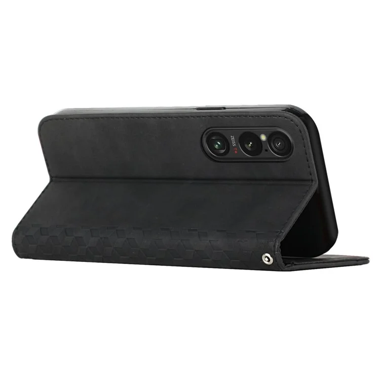 For Sony Xperia 1 VI Anti-Scratch Phone Case Wholesale Magnetic PU Leather Stand Phone Cover - Black