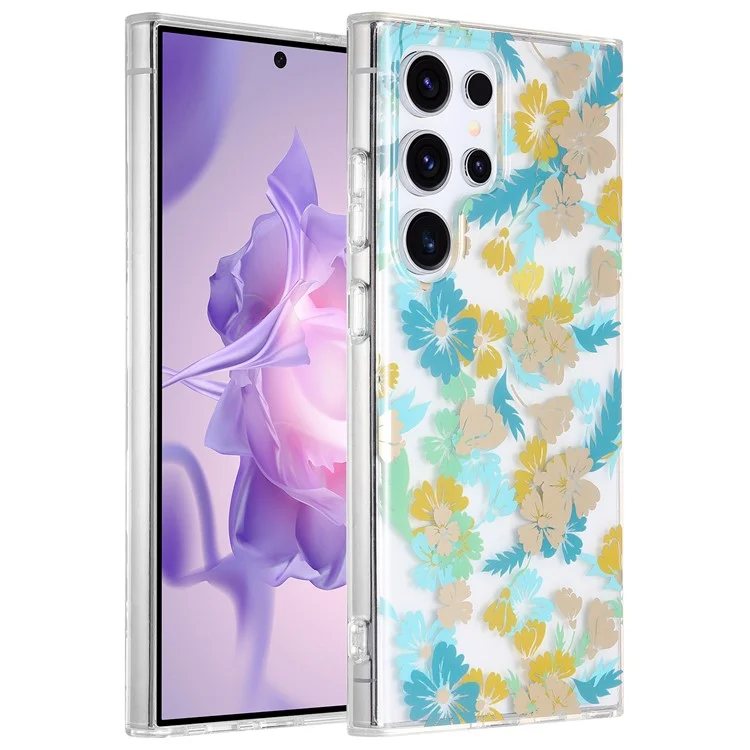 Чехол для Samsung Galaxy S24 Ultra IMD Floral TPU+PC Защитная Крышка Телефона - SX-Z2