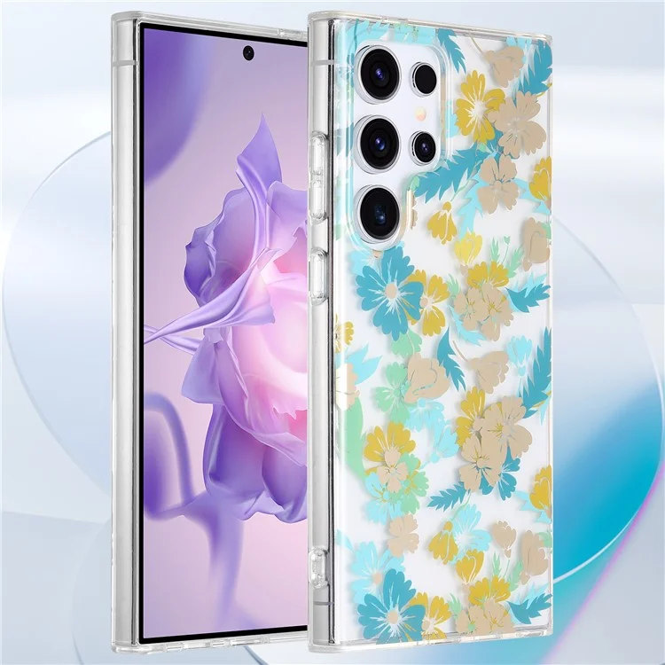 Чехол для Samsung Galaxy S24 Ultra IMD Floral TPU+PC Защитная Крышка Телефона - SX-Z2