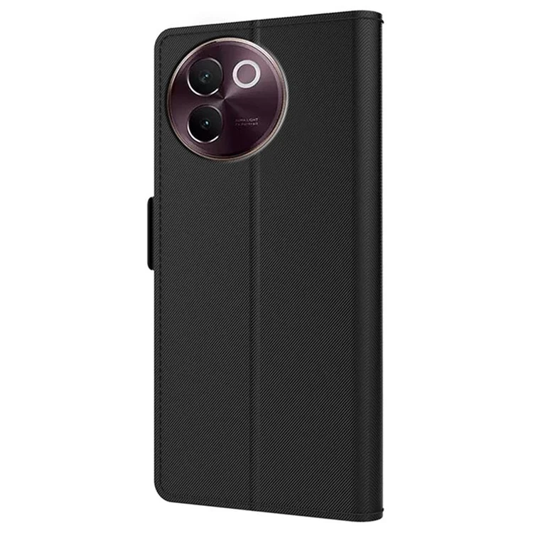 Pour vivo V30e 5G Étui Cuir PU Folio Flip Housse de téléphone avec Miroir - Noir