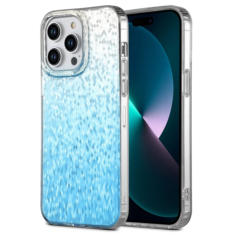 For iPhone 14 Pro Shockproof Case Dual Side IMD PC+TPU Phone Cover - Blue