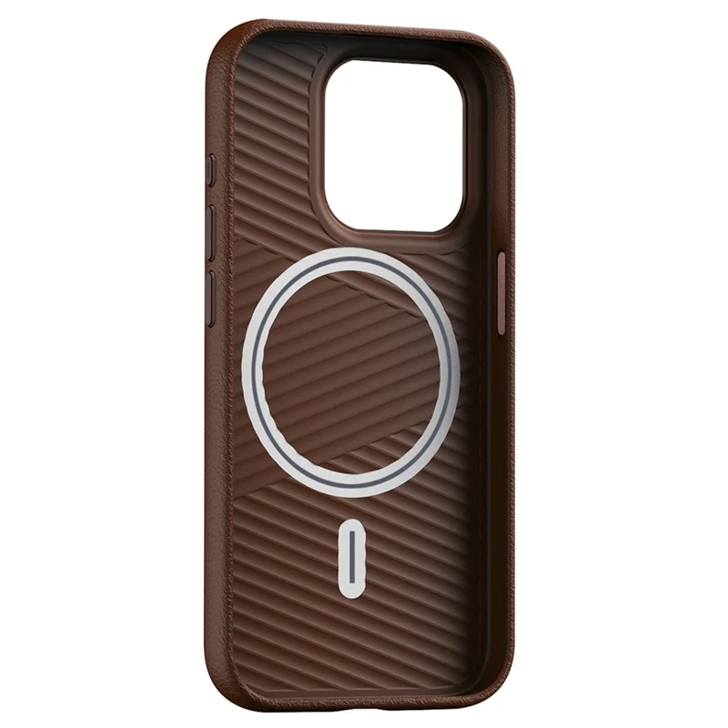 For iPhone 15 Pro Cases PC+PU Leather Anti-Drop Magnetic Mobile Phone Covers - Brown