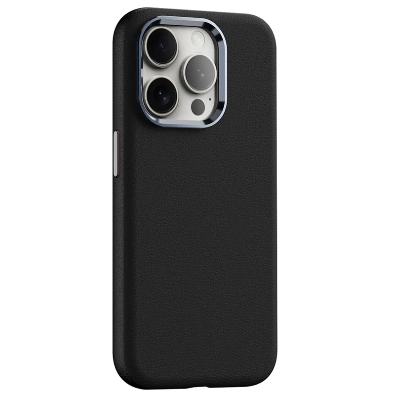 For iPhone 15 Pro Cases PC+PU Leather Anti-Drop Magnetic Mobile Phone Covers - Black