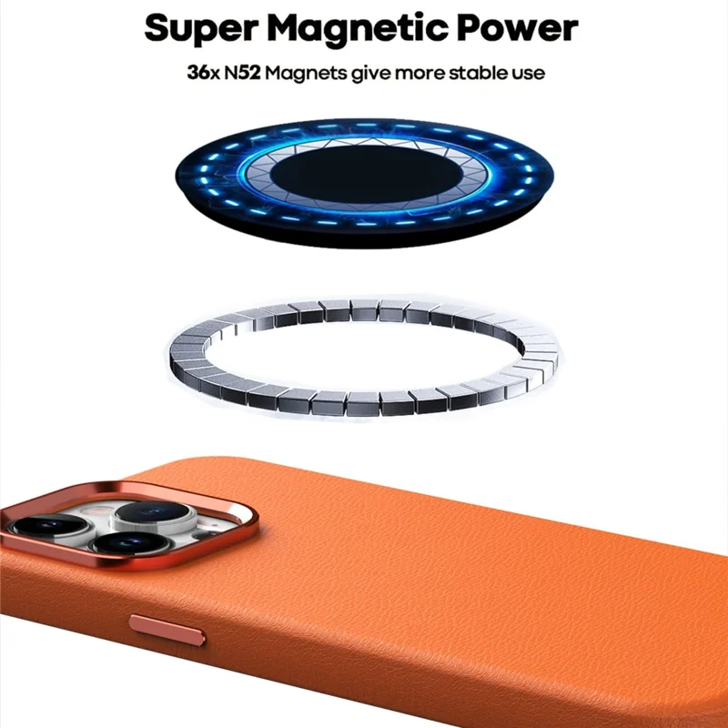 For iPhone 14 Pro Max Anti-Drop Phone Case PC+PU Leather Magnetic Cell Phone Cover - Brown