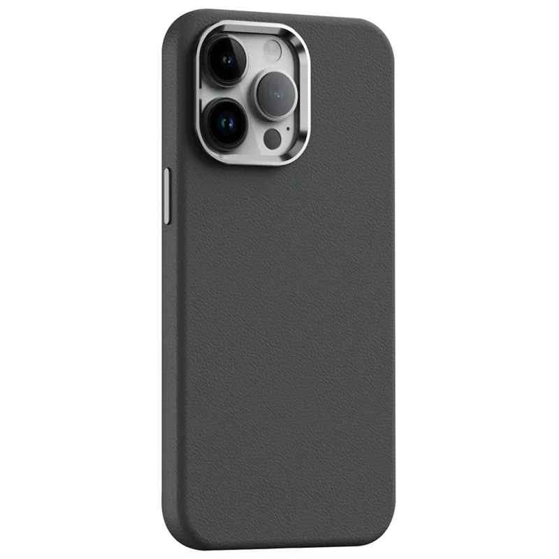 For iPhone 14 Pro Max Anti-Drop Phone Case PC+PU Leather Magnetic Cell Phone Cover - Grey