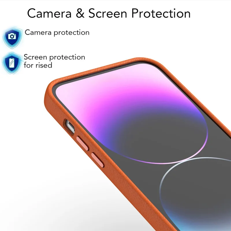 For iPhone 13 Pro Phone Cover PC+PU Leather Anti-Drop Magnetic Cell Phone Case - Grey