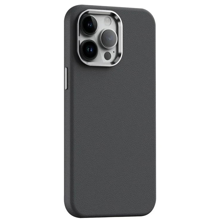 Para iPhone 12 / 12 Pro Funda de 6.1 pulgadas PC+PU Cuero Antideslizante Magnética Funda de Teléfono Móvil - Gris