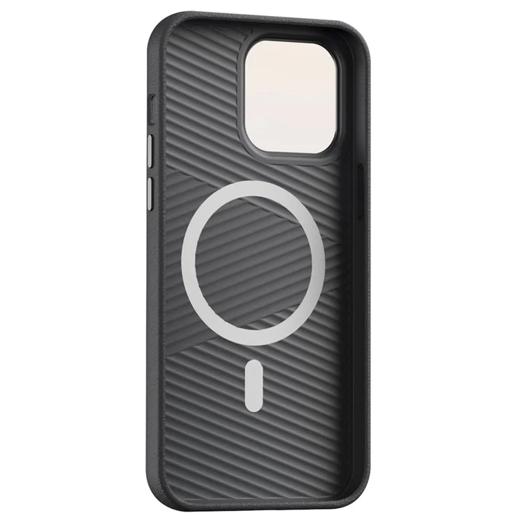 Para iPhone 12 / 12 Pro Funda de 6.1 pulgadas PC+PU Cuero Antideslizante Magnética Funda de Teléfono Móvil - Gris