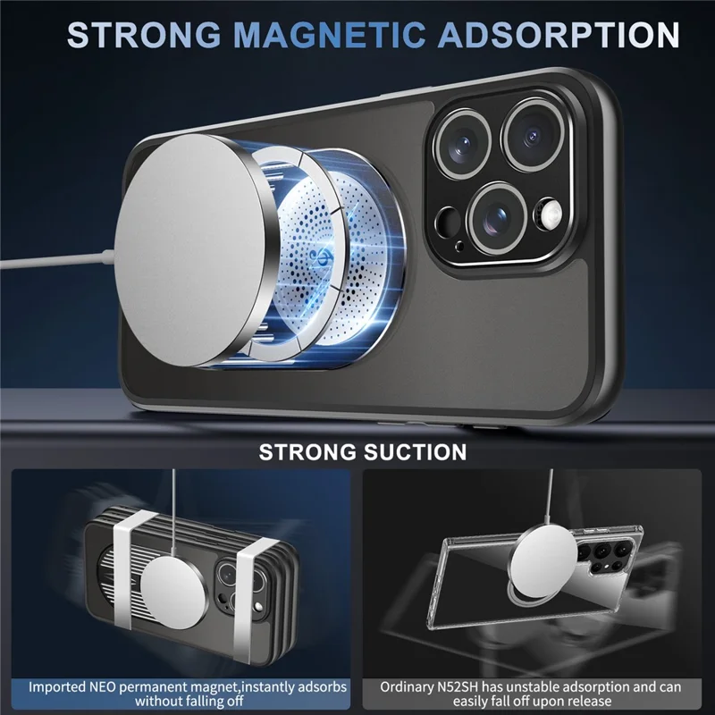 For iPhone 14 Pro Kickstand Case Graphene Heat Dissipation Silicone+PC Phone Case - Black