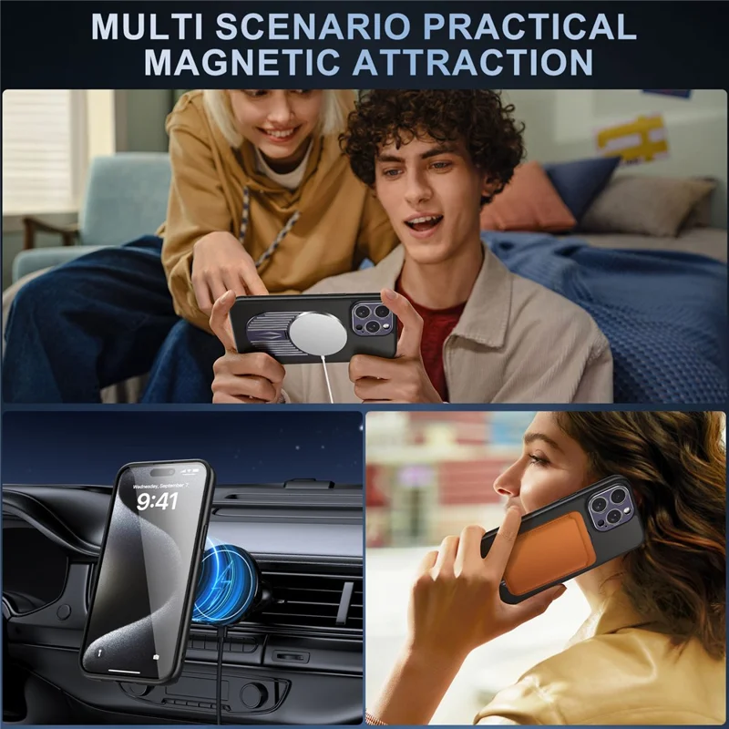 For iPhone 14 Pro Kickstand Case Graphene Heat Dissipation Silicone+PC Phone Case - Purple