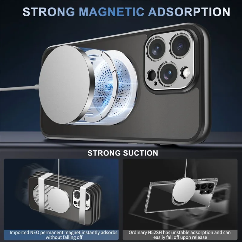 For iPhone 13 Pro Case Graphene Heat Dissipation Silicone+PC Phone Case with Kickstand - Silver